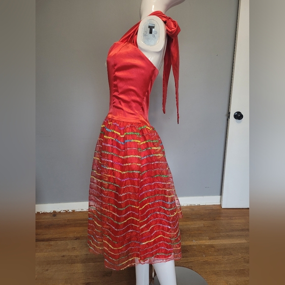 Queen of Heartz Satin and Tulle Pinup Party Dress, VGUC, Size 2X - Picture 6 of 10